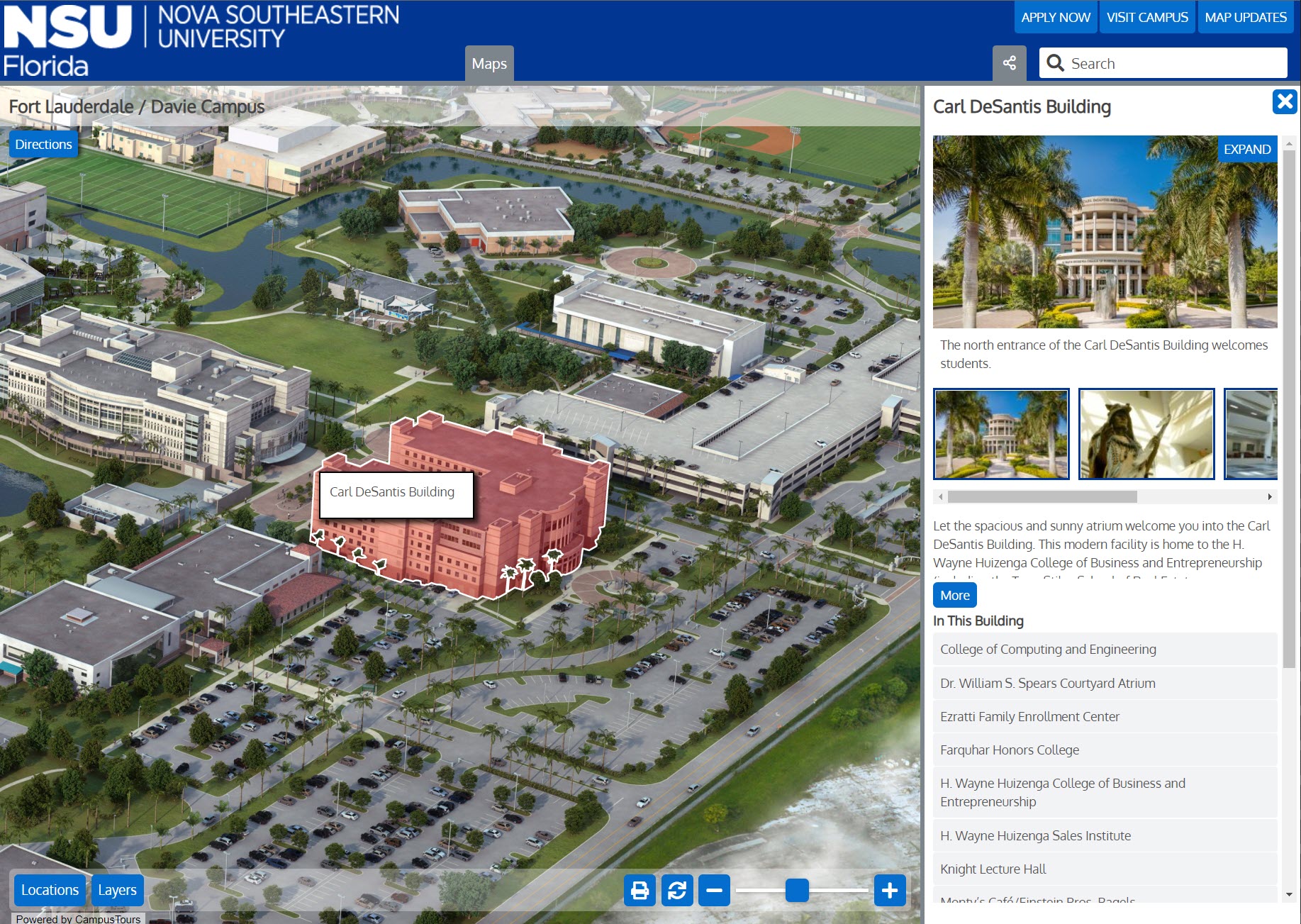 DeSantis Building on a Campus map